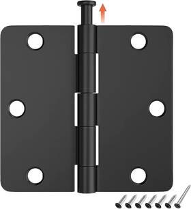 Hinge-18d Hosom 6 Pack Rounded Door Hinges 3.5 X Inch 1/4 Radius Matte Black