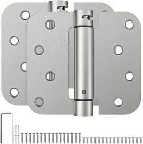 Hosom-h4-bn-2p Hosom Self Closing Spring Loaded Hinges 4 Inch Adjustable Tension For Garage
