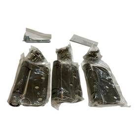 X003jj2evt Hosom Self Closing Door Hinges 4in Brushed Nickel Metal 3 Pack With Fasteners