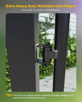 Ht-gh-b02 Hotyell Ht-gh-b02/04 Weldable Gate Hinges For Metal Gates - Heavy Duty Weld 1250 Lbs 4 Pack