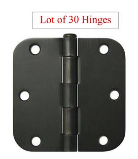 3.5in-round-orb-30 House Guard Hardware 30 Oil Rubbed Bronze 3.5 Inch X3.5 With 5/8 Radius Door Hinges Round Corner 3 1/2 In