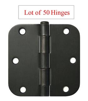 House Guard Hardware 611906125065 50 Oil Rubbed Bronze 3.5 Inch X3.5 With 5/8 Radius Round Corner Interior Door Hinges