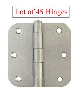 House Guard Hardware 611906125294 45 Satin Nickel 3.5 Inch W 5/8 Radius Door Hinge Brushed Round Free Shipping