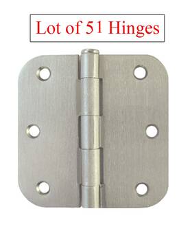 House Guard Hardware 700310256493 51 Satin Nickel 3.5 Inch X3.5 W 5/8 Radius Door Hinge Interior Brushed Round