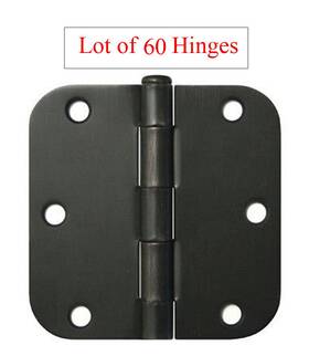 House Guard Hardware 700310258657 60 Oil Rubbed Bronze 3.5 Inch X3.5 With 5/8 Radius Round Corner Interior Door Hinges
