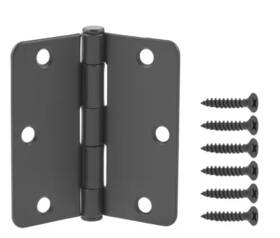House Guard Hardware 700310262982 8 Squeak Free Door Hinge Matte Black 3 - 1/2 Inch . 1/4 Radius