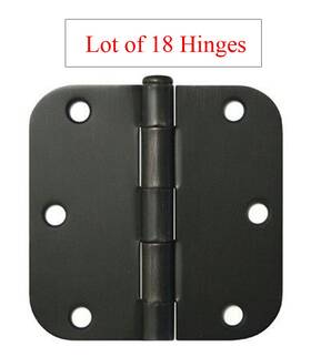 House Guard Hardware 700310264290 18 Oil Rubbed Bronze 3.5 Inch X3.5 W 5/8 Radius Round Corner Interior Door Hinges