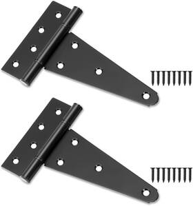 Hthooooome 313102798776 6 Inch T-strap Shed Door Hinges 2 Pack Heavy Duty Tee Hinge T-gate Gat