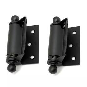 Idh By St. Simons 313022314308 1-1/2 Inch X 2-3/4 Solid Brass Adjustable Half Surface Hinge With Ball Finial