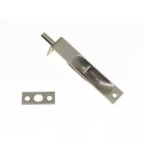 Idh By St. Simons 445009677632 4 Inch Solid Brass Flush Bolt With Square End In Satin Nickel