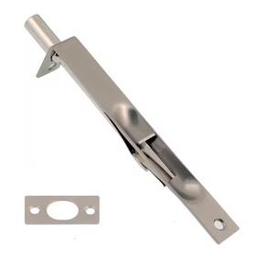 Idh By St. Simons 445029298275 6 Inch Solid Brass Flush Bolt With Square End In Satin Nickel