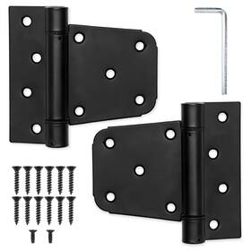 Ilyapa 840013431152 Heavy Duty Self Closing Shed Door Hinges 2 Pack - Black Square Fo