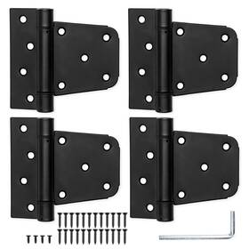 Ilyapa 840013431169 Heavy Duty Self Closing Shed Door Hinges 4 Pack - Black Square