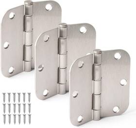 Ilyapa 840013440499 12 Pack Brushed Nickel Door Hinges - 3.5 X Inch Interior Satin H