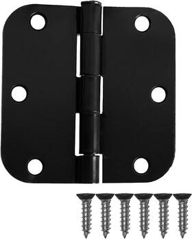 Ilyapa 840013440505 12 Pack Matte Black Door Hinges - 3.5 X Inches Interior Hardware 3