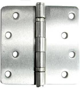 Inc. 445025664692 Exterior Door Hinges Satin Nickel 4 Inch With 1/4 Radius 2 Pack