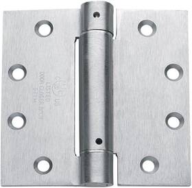 Inc. 445046778750 Spring Loaded Hinges - 4 Inch Square Satin Chrome Self Closing Adjustable