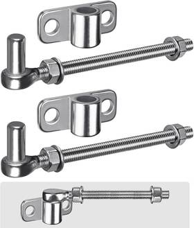 M12x Insaga 445051784722 304 Stainless Steel Gate Hinge With 6 Inch J Bolt - Heavy Duty Wall Mount Hinges 2