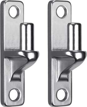 Inps-008 Insaga 2pcs Wall Mount Gate Plate Hinge Rectangle -2 Holes Silver