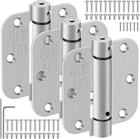 Ioq 717325340260 3.5 Inch Self Closing Door Hinges 5/8 Radius Corners Spring Loaded For