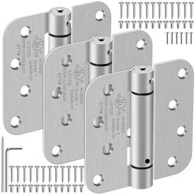 Ioq 717325340277 4 Inch Self Closing Door Hinges 5/8 Radius Corners Spring Loaded For