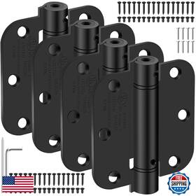 B0f5hm9l14 Ioq 3.5 Inch Self-closing Door Hinges 5/8 Radius Spring Loaded Matte Black 4-pack