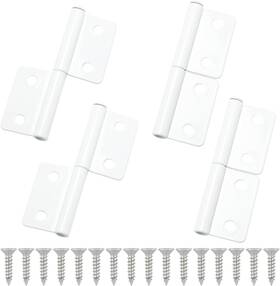 Itrolle 313115815897 4pcs White Lift-off Hinges - Detachable Door With Screws For Window Cabin