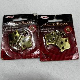 Ives 044074429695 Set Of 2 Solid Brass Hinges 1 5/16 X 1/4 Inch Vintage