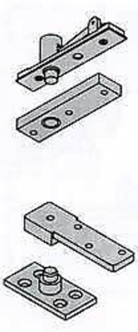 Ives 044074994520 7255-set Center Hung Base Plate Mounted Brass Pivot Set 500 - Chrome