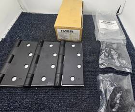 5hg.11845 Ives Qty 3 Black Hinges 5bb1 Hw 4.5x4.5 F-blk Includes Hardware