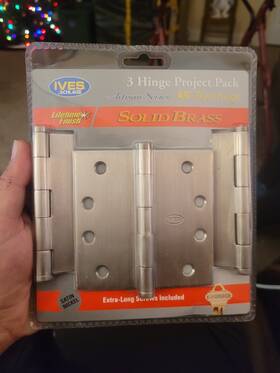 C3p1021b-619 Ives By Schlage Artisan Series 4 Inch Solid Brass Door Hinges 3-pack Satin Nickel