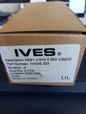 Hinge.323 Ives Brand New Two 3-pcs Hinge 5bb1 4.5 Inch X 652 Us26d