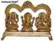 J92-1500-0090 Cultural Hub Lakshmi Ganesha Saraswati Set Of Three Brass