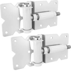 Jake Sales 840129210313 Self Closing Vinyl Gate Hinges - White For Pvc And Plastic Fencing