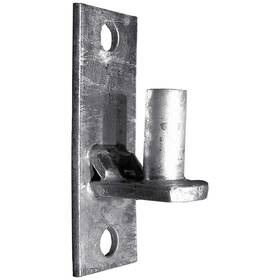 Jake Sales 840129211396 Wall Mount Flat Back Chain Link Fence Gate Hinge - 5/8 Pin 1 Pack Silver