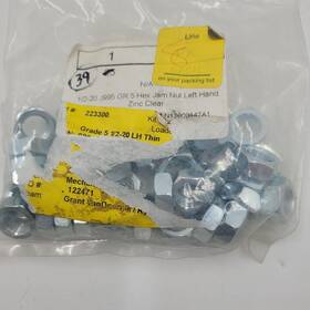 101-1a Jam Nut Thin Hex Medium-strength Zinc-plated 1/2 Inch -20 Thread Size New Bag Of 39
