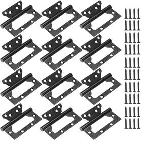 Jeuihau 746433133839 12 Pack 4 X 3 Inch Black Non Mortise Door Hinges Stainless Steel