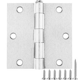 04-rh35-sq-sn30 Jiw 30 Pack Square Door Hinges Satin Nickel 3.5 Inch X Brushed H