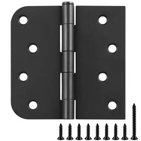 8r-sqr-bk3 Jiw 06-rh4-5/8r-sqr-bk3 3 Pack Black Door Hinges 4 Inch Interior Matte Square Rounded 5/8