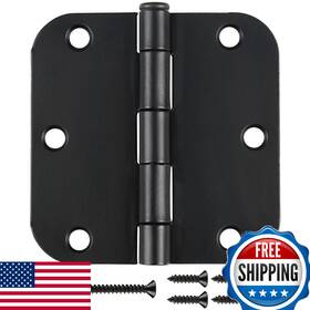 B0byynmt4s Jiw 30pk Matte Black 3.5 Inch X 5/8 R Interior Door Hinges Heavy-duty Screws Incl