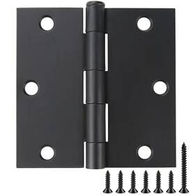 Jiw-02-rh35-sq-bk30 Jiw 30 Pack Matte Black 3.5 Inch Square Radius Door Hinges Black-sq
