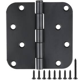 Jiw-07-rh4-5 Jiw Jiw-07-rh4-5/8r-bk18 18 Pack Matte Black Door Hinges 4 Inch Exterior/interior/front 5/8 Radius