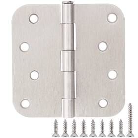 Jiw-07-rh4-5 Jiw Jiw-07-rh4-5/8r-sn12 12 Pack Nickel Door Hinges Brushed 4 Inch Exterior/interior/front