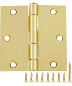 N400-051 Jiw Hinges 18 Pack Door 3.5 Inch Square Satin Brass National Hardware Commercial
