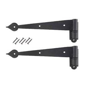 88653 John Wright Company Pair 9-1/4 Inch Spade Heart-tip Shutter Strap Hinges No Offset Black