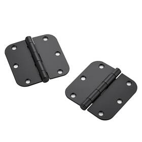 Jdmhyhs12 Joy Decor 12 Pack Rounded Matte Black Door Hinges 3 Inch X Stainless Steel Flat Iron