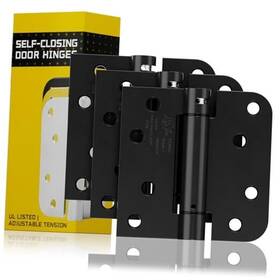 B-4in-3 Joyny 3 Pack Self Closing Door Hinges 4 Inch Spring Loaded -3 Black