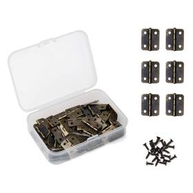Juland 630792925689 50 Pcs Antique Bronze Mini Hinges Retro With Screws For Wooden Box Jew