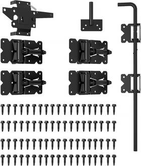 Jzvxx 785034829918 Self Closing Fence Gate Hinges Latch And 24 Inch Cane Bolt - Easy To Insta