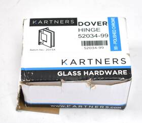 52034-99 Kartners Dover Wall Mount Full Back Plate Hinge Polished Chrome Finish